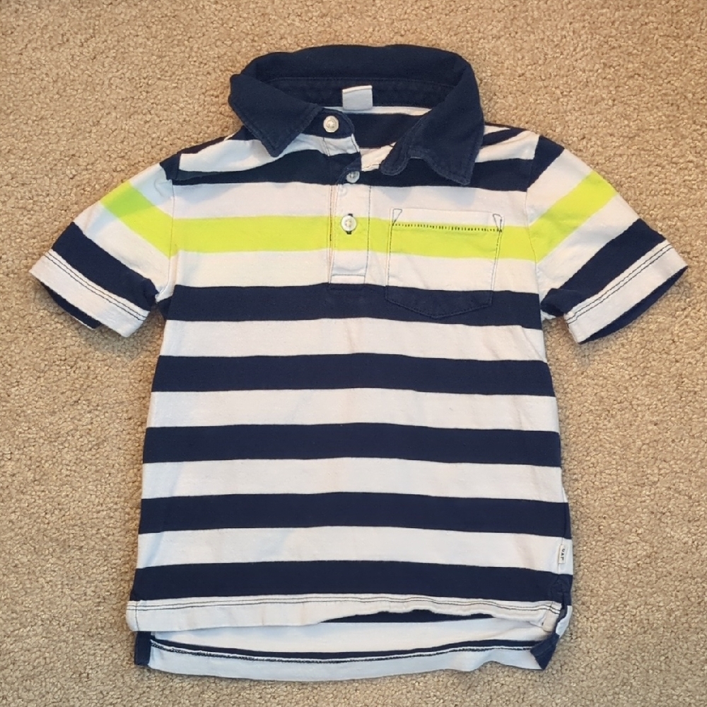 GAP Kids Polo with Navy, White, and Yellow Stripes